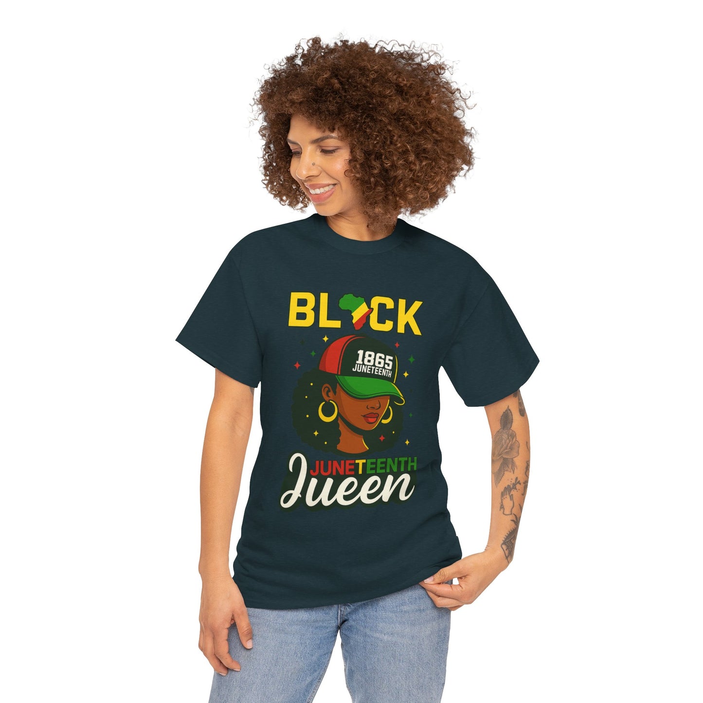 Juneteenth Black Queen T-Shirt – 1865 Afrocentric Pan-African Pride Tee for Women | Melanin Magic Shirt | African American Heritage Gift