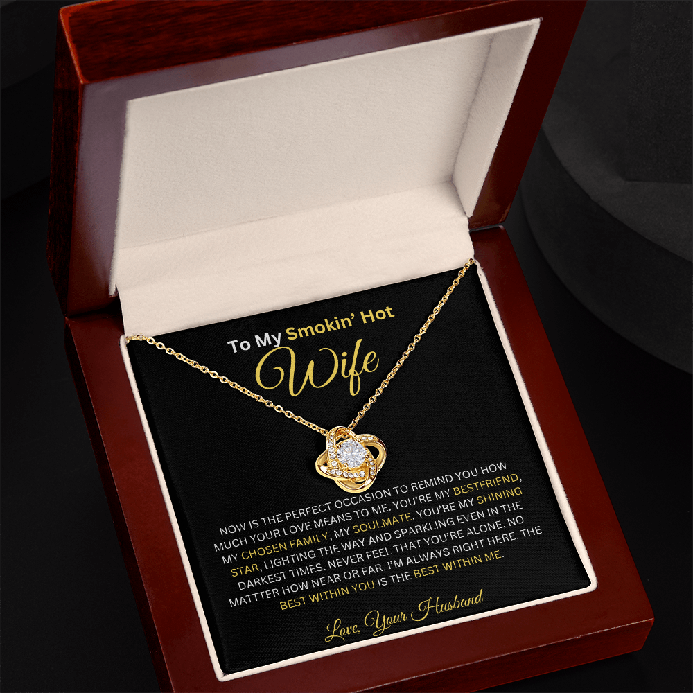 MY SMOKIN'HOT WIFE | LOVE KNOT NECKLACE| VALENTINE'S DAY| ANNIVERSARY GIFT