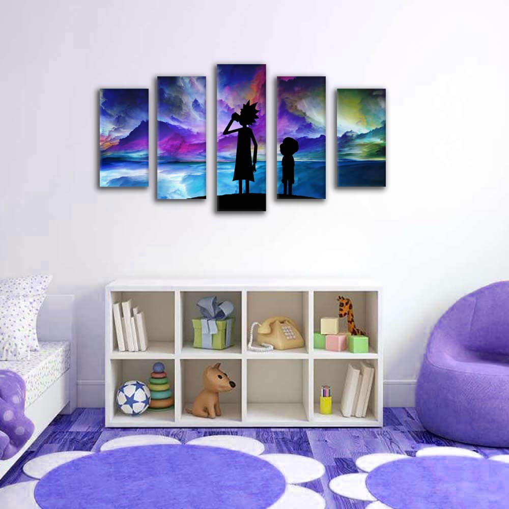 Rick & Morty Canvas Paintings - 5 Pieces