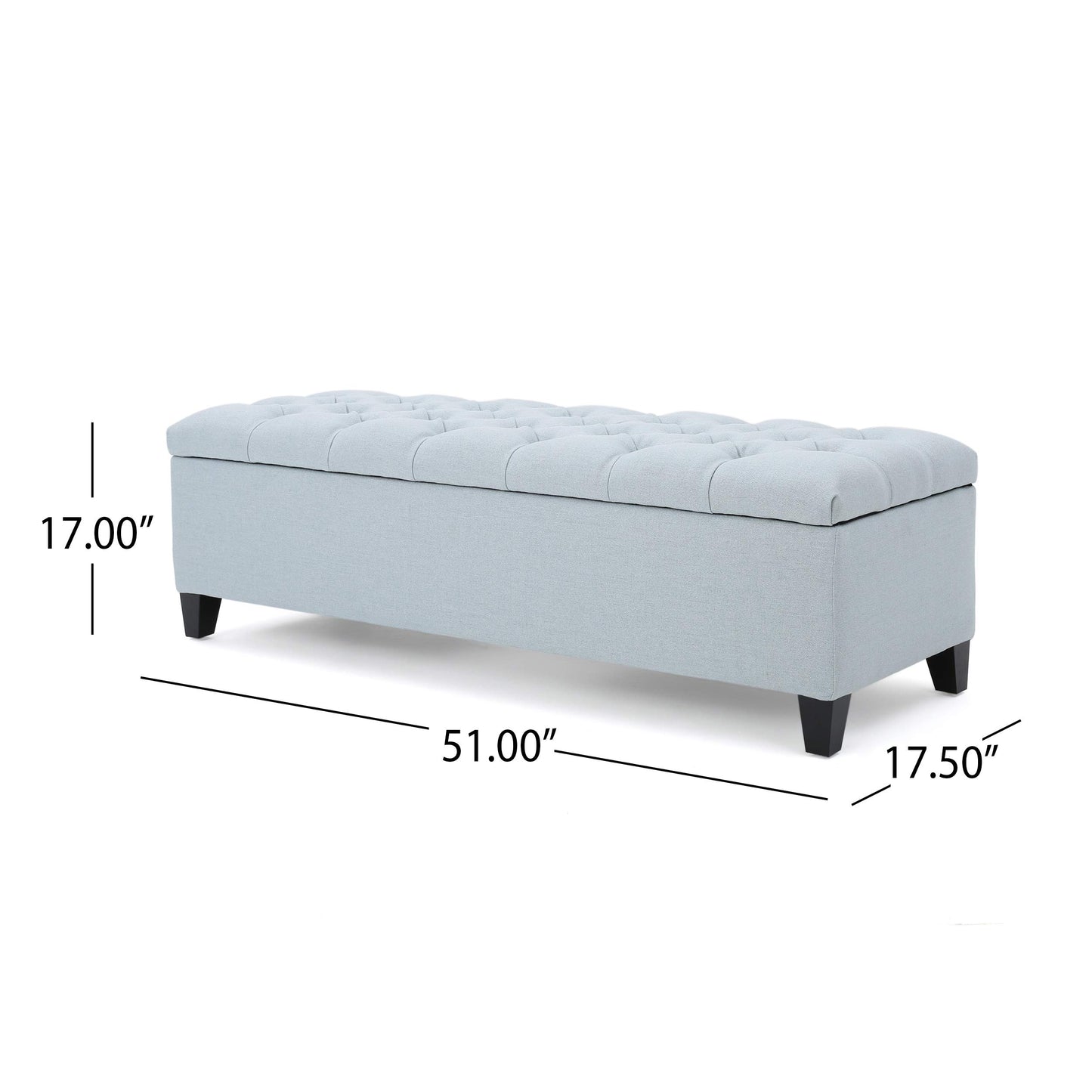 Fabric Storage Ottoman - Light Sky