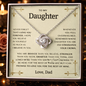 To My Daughter – Love Dad Knot Necklace with Message Card Gift