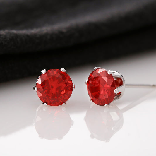 Crimson Radiance™ Stud Earrings – 6mm