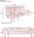 Modern Folding Futon with Cupholders - Dark Gray