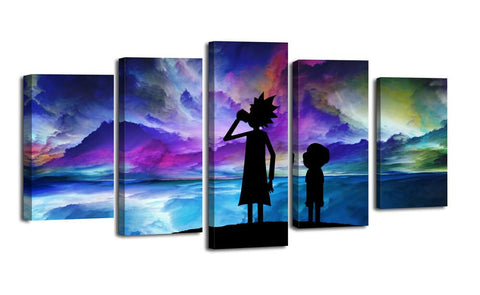 Rick & Morty Canvas Paintings - 5 Pieces