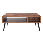 Mid-Century Boho Coffee Table - Rustic Brown