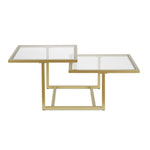 2-Tier Coffee Table - Golden Brass