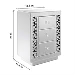 Mirrored Night Stand - Silver