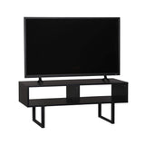 Coffee Table with Open Shelves - Black Wood