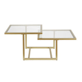 2-Tier Coffee Table - Golden Brass