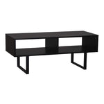 Coffee Table with Open Shelves - Black Wood