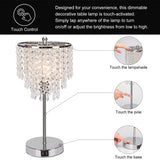 Crystal Table Lamp with Dual USB Charging Ports