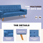 Mid-Century Modern Futon - Blue