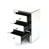 3 Drawer Mirrored Side Table - Classic