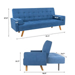 Mid-Century Modern Futon - Blue