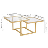 2-Tier Coffee Table - Golden Brass