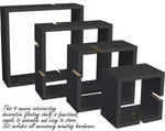 4 Cube Intersecting Floating Shelves - Espresso Finish