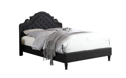 Platform Bed with Slats - Black - Full