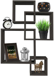 4 Cube Intersecting Floating Shelves - Espresso Finish