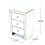 3 Drawer Mirrored Side Table - Classic