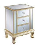 3 Drawer Mirrored End Table - Champagne