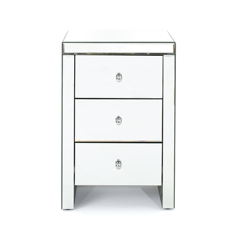 3 Drawer Mirrored Side Table - Classic
