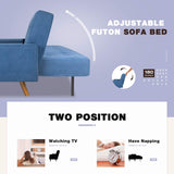 Mid-Century Modern Futon - Blue