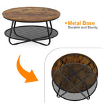 Round Coffee Table with Storage Shelf