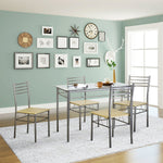 5 Piece Dining Table Set - Silver