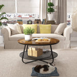 Round Coffee Table with Storage Shelf