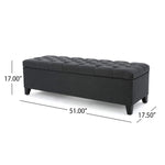 Fabric Storage Ottoman - Dark Grey