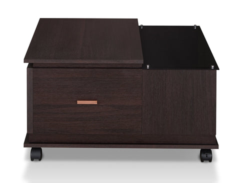 Square Coffee Table with Drawer - Espresso