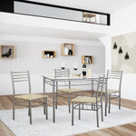 5 Piece Dining Table Set - Silver