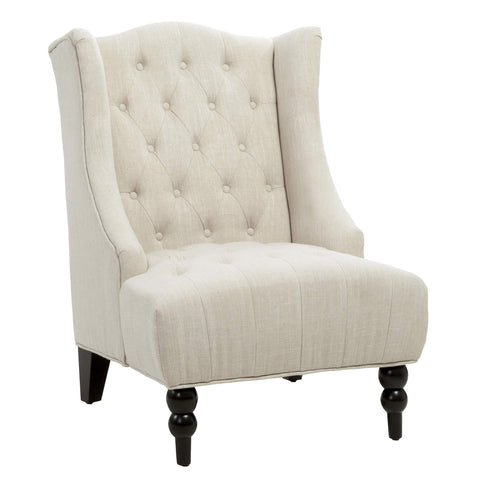 Wingback Tufted Accent Chair - Light Beige