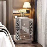 Mirrored Night Stand - Silver