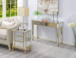 3 Drawer Mirrored End Table - Champagne