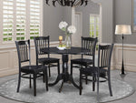 5 Piece Kitchen Table Set - Black Wood