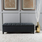 Fabric Storage Ottoman - Dark Grey