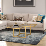 2-Tier Coffee Table - Golden Brass