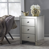 3 Drawer Mirrored Side Table - Classic