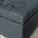 Fabric Storage Ottoman - Dark Grey