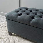 Fabric Storage Ottoman - Dark Grey